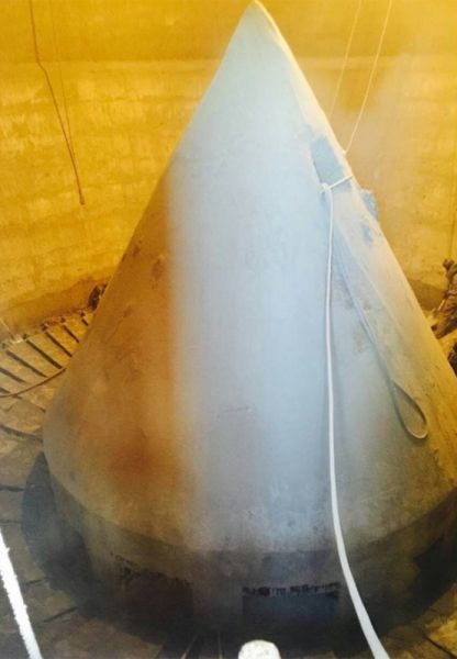 水泥庫清庫，清理鋼板倉