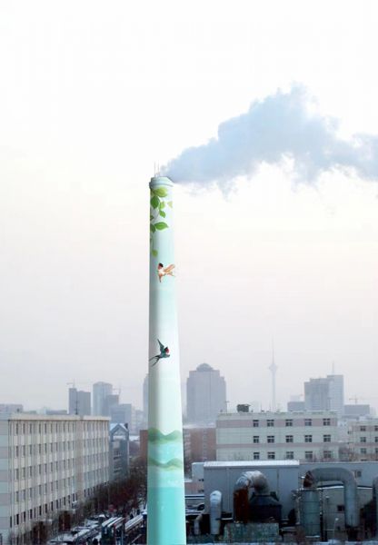 煙囪美化、煙囪彩繪