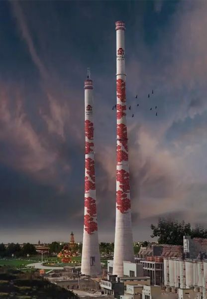 煙囪刷航標、煙囪刷涂料